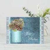 Elegante Vintage blaue Einladung (Stehend Vorderseite)