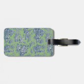 Elegante Vintage blaue Jouy Toile Gepäckanhänger (Rückseite horizontal)