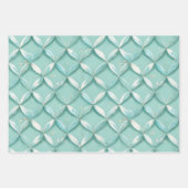 Elegante Vintage, blaue Mischtexturen Geschenkpapier Set (Vorderseite 2)