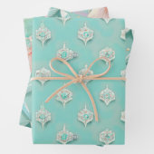 Elegante Vintage, blaue Mischtexturen Geschenkpapier Set (Beispiel)