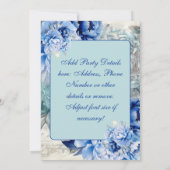 Elegante Vintage Blauer Pastell Einladung (Rückseite)
