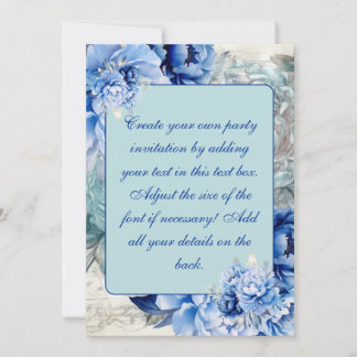 Elegante Vintage Blauer Pastell Einladung