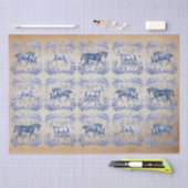 Elegante Vintage Blaufopferrolle Tiss Seidenpapier (Handwerk)