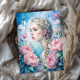 Elegante, Vintage Blondine, schabbräunlich pinkfar Seidenpapier