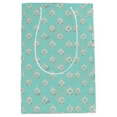 Elegante Vintage Blue Diamonds Cascade Mittlere Geschenktüte (Vorderseite)