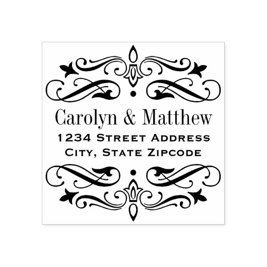 Elegante Vintage Blüh Wedding Rücksendeadresse Gummistempel (Prägung)