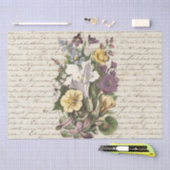 Elegante Vintage Blume behandeln Skript Seidenpapier (Handwerk)