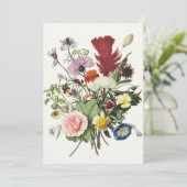 Elegante Vintage Blume Blankokarte Dankeskarte (Stehend Vorderseite)