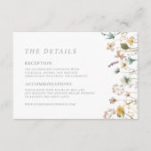 Elegante Vintage Blume Details Hochzeit Begleitkarte (Vorderseite)