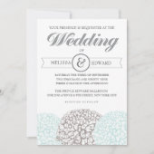 Elegante Vintage Blume Einladung (Vorderseite)