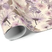 Elegante Vintage Blume Geschenkpapier (Rolleneckpunkt)