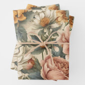 Elegante Vintage Blume Geschenkpapier Set (Beispiel)