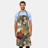 Elegante Vintage Blume Ivory & Kraft Personalisier Schürze (Getragen)