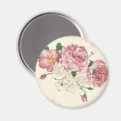 Elegante Vintage Blume Magnet (Vorderseite/Rückseite)