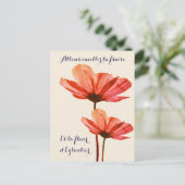 Elegante Vintage Blume mit französischem Zitat vom Postkarte (Stehend Vorderseite)