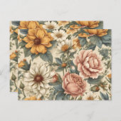 Elegante Vintage Blume Postkarte (Vorne/Hinten)