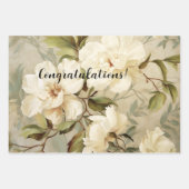 Elegante Vintage Blume Romantisch Geschenkpapier Set (Vorderseite 2)