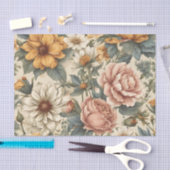 Elegante Vintage Blume Seidenpapier (Handwerk)
