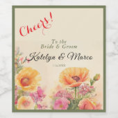 Elegante Vintage Blume Weinetikett (Einzelnes Label)