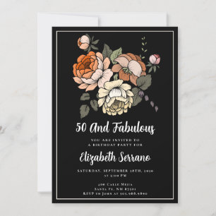 Elegante Vintage-Blumen 50. und fantastischer Gebu Einladung