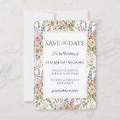 Elegante Vintage-Blumen Botanik Save The Date (Vorderseite)