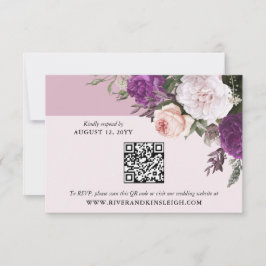 Elegante Vintage Blumen Digital Wedding RSVP Card Einladung