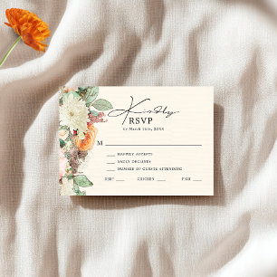 Elegante Vintage-Blumen- Eukalyptus-Rosen-Hochzeit RSVP Karte