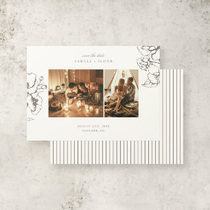 Elegante Vintage Blumen Garten Foto Hochzeit Save The Date