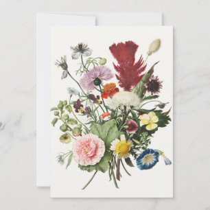 Elegante Vintage-Blumen-Grußkarte leer Dankeskarte