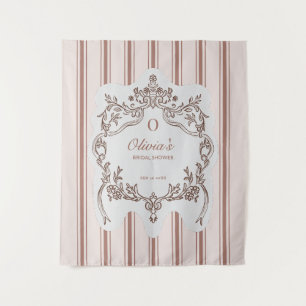 Elegante Vintage Blumen-Hochzeitsdusche Begrüßung Wandteppich