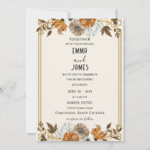 Elegante Vintage-Blumen-Hochzeitseinladung