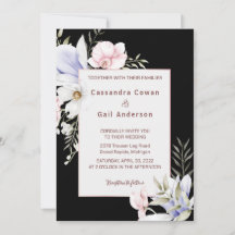 Elegante Vintage-Blumen-Hochzeitseinladung