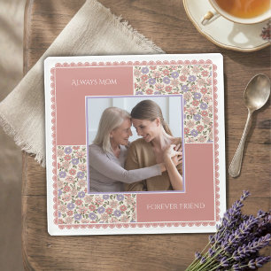 Elegante Vintage Blumen Immer Mama Für Immer Freun Glasuntersetzer