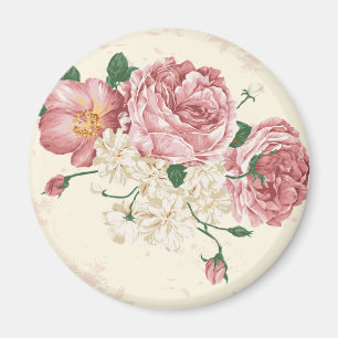 Elegante Vintage Blumen Magnet