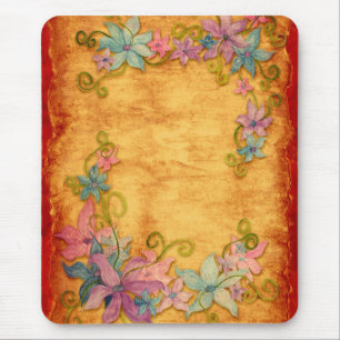 Elegante Vintage-Blumen-Mauspad Mousepad