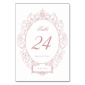 Elegante Vintage Blumen-Ornament-Rahmen Hochzeit Tischnummer (Rückseite)