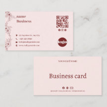 Elegante Vintage-Blumen-QR-Code-Visitenkarte