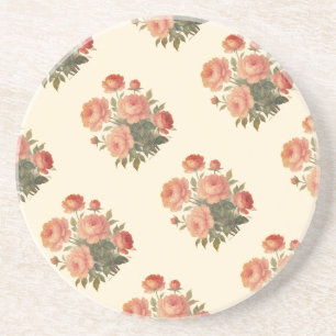 Elegante Vintage-Blumen-Rosa Pfingstrosen Getränkeuntersetzer