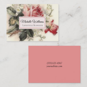 Elegante Vintage-Blumen-Rose-Blume Visitenkarte