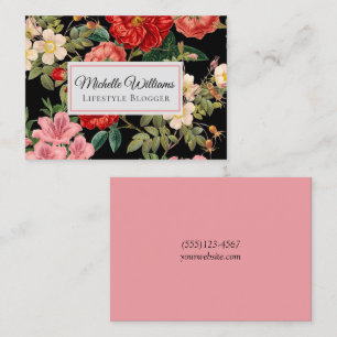 Elegante Vintage-Blumen-Rose Visitenkarte