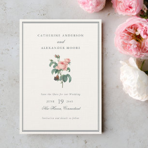 Elegante Vintage Blumen Rosen Romantische Hochzeit Save The Date