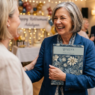 Elegante Vintage-Blumen-Ruhestandsgeschenke für Ma Notizblock