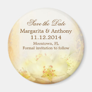 elegante Vintage-Blumen-Save-the-Date-Magnete Magnet