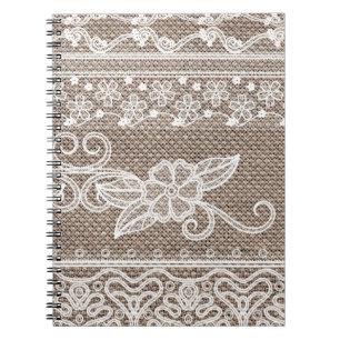 Elegante Vintage Blumen-Spitze Notizblock