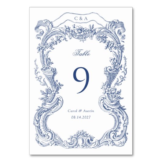 Elegante Vintage Blumen Tischnummer (Vorderseite)