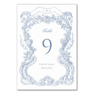 Elegante Vintage Blumen Tischnummer