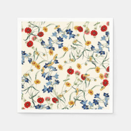 Elegante Vintage-Blumen-Wildblumen Serviette