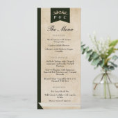 Elegante Vintage Blumenbibliothek Buchdecke Hochze Menükarte (Stehend Vorderseite)