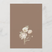 Elegante Vintage Blumenbraun-Hochzeitsdetails Begleitkarte (Rückseite)