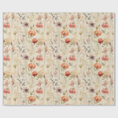 Elegante Vintage BlumenCollage Geschenkpapier (Flach)